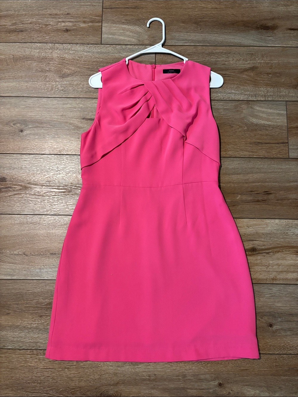 Trina Turk Hot Pink Sleeveless Twist-Front Sheath Dress
